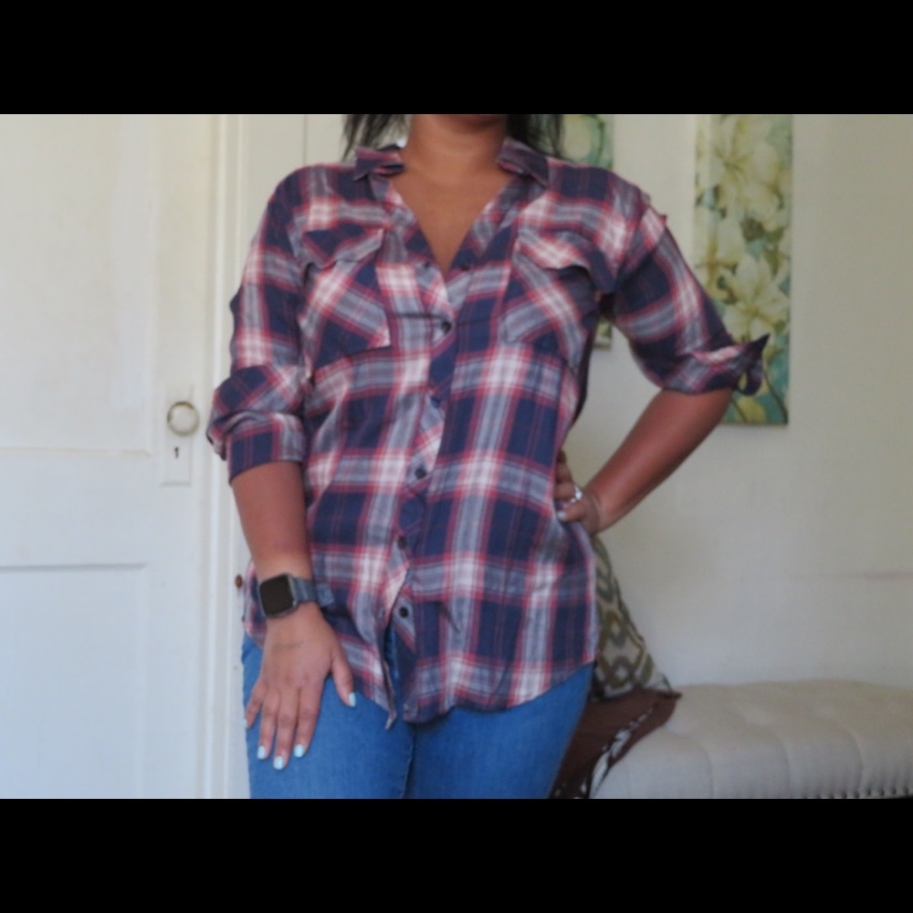 Plaid button down